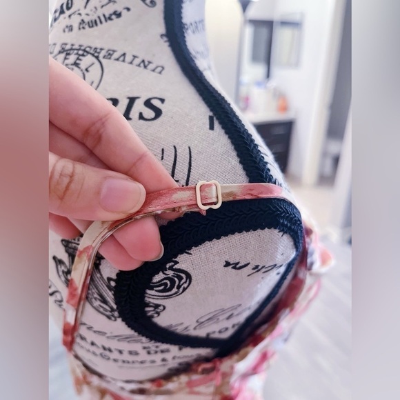 Utnisan Floral Satin Midi Dress Women’s XS Slit Romanticcore Soft Elegant Chic - Picture 5 of 8